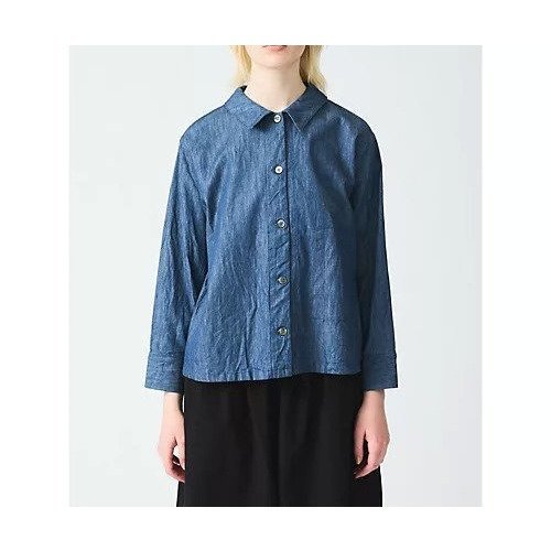 【ミズイロ インド/mizuiro ind】のデニムコンパクトシャツ 人気、トレンドファッション・服の通販 founy(ファニー) 　ファッション　Fashion　レディースファッション　WOMEN　トップス・カットソー　Tops/Tshirt　シャツ/ブラウス　Shirts/Blouses　デニム　Denim　フロント　Front　ポケット　Pocket　other-2|ID: prp329100004459299 ipo3291000000031252218