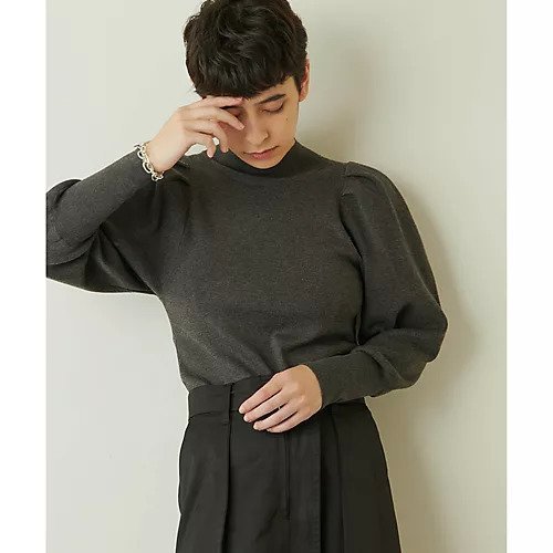 【ウィムガゼット/Whim Gazette】の【THE PAUSE】パフニット インテリア・キッズ・メンズ・レディースファッション・服の通販 founy(ファニー) 　ファッション　Fashion　レディースファッション　Fashion for Women　トップス・カットソー　Cut & Sew Tops　ニット　Knit Tops & Sweaters　オレンジ　Orange　ヴィンテージ　Vintage Style　グラデーション　Gradient, Ombre　ジャケット　Jacket, Outerwear　スウェット / スエット　Sweatshirt, Sweatwear　スリーブ　Sleeve, Long Sleeve / Short Sleeve　デニム　Denim, Jeans Material　トレンド　Trend, Trending Now　バランス　Balance, Style Balance　フェミニン　Feminine, Girly　ボトム　Bottoms, Lower Wear　ワイド　Wide, Wide Fit　ワーク　Workwear, Utility Style　おすすめ　Recommended / Our Picks　エレガント 上品　Elegant　チャコールグレー|ID: prp329100004459300 ipo3291000000031212769