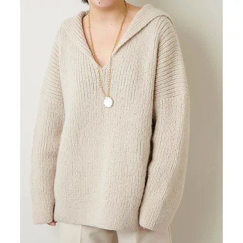 【ウィムガゼット/Whim Gazette】の【LAUREN MANOOGIAN】RIBセーラーニット 人気、トレンドファッション・服の通販 founy(ファニー) 　ファッション　Fashion　レディースファッション　Fashion for Women　トップス・カットソー　Cut & Sew Tops　ニット　Knit Tops & Sweaters　オーガニック　Organic Cotton　コレクション　Collection, Seasonal Line　今季　This Season, Current Season　ショール　Shawl, Wrap　シンプル　Simple, Minimal　ジャケット　Jacket, Outerwear　ジュエリー　Jewelry, Accessories　タートル　Turtleneck, Turtle Collar　メランジ　Melange, Mixed Yarn　リラックス　Relax, Relaxed Fit　おすすめ　Recommended / Our Picks　other-2|ID: prp329100004459311 ipo3291000000031238014