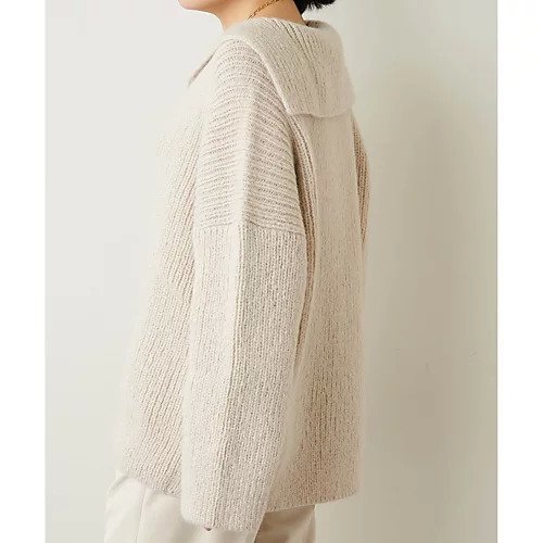 【ウィムガゼット/Whim Gazette】の【LAUREN MANOOGIAN】RIBセーラーニット 人気、トレンドファッション・服の通販 founy(ファニー) 　ファッション　Fashion　レディースファッション　Fashion for Women　トップス・カットソー　Cut & Sew Tops　ニット　Knit Tops & Sweaters　オーガニック　Organic Cotton　コレクション　Collection, Seasonal Line　今季　This Season, Current Season　ショール　Shawl, Wrap　シンプル　Simple, Minimal　ジャケット　Jacket, Outerwear　ジュエリー　Jewelry, Accessories　タートル　Turtleneck, Turtle Collar　メランジ　Melange, Mixed Yarn　リラックス　Relax, Relaxed Fit　おすすめ　Recommended / Our Picks　other-3|ID: prp329100004459311 ipo3291000000031238015