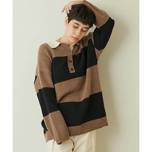【ウィムガゼット/Whim Gazette】のラガーニットプルオーバー インテリア・キッズ・メンズ・レディースファッション・服の通販 founy(ファニー) https://founy.com/ ファッション Fashion レディースファッション Fashion for Women トップス・カットソー Cut & Sew Tops ニット Knit Tops & Sweaters カジュアルプルオーバー・ニットトップス Pullovers & Knit Tops / Casual Pullovers おすすめ Recommended / Our Picks アンゴラ Angora Knitwear シューズ Shoes, Footwear ネップ Nepp, Slub Yarn ボーダー Border, Stripe エレガント 上品 Elegant |ID: prp329100004459323 ipo3291000000031212836