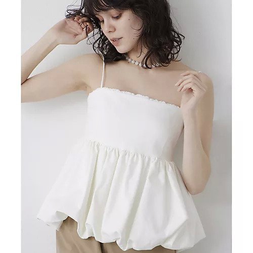 【ウィムガゼット/Whim Gazette】のバルーンキャミブラウス 人気、トレンドファッション・服の通販 founy(ファニー) 　ファッション　Fashion　レディースファッション　Fashion for Women　トップス・カットソー　Cut & Sew Tops　キャミソール&ノースリーブ　Camisoles & Sleeveless Tops　シャツ・ブラウス・オフィスカジュアル　Elegant Blouses & Button-Ups　2025年　2025　2025春夏・S/S　Spring/Summer 2025 SS25　インナー　Innerwear　エレガント 上品　Elegant　シャーリング　Shirring, Ruched　フィット　Fit, Slim Fit　ペプラム　Peplum, Flared Hem　other-2|ID: prp329100004459362 ipo3291000000031252370