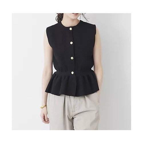 【ウィムガゼット/Whim Gazette】の【THE PAUSE】ペプラムノースリーブプルオーバー 人気、トレンドファッション・服の通販 founy(ファニー) 　ファッション　Fashion　レディースファッション　Fashion for Women　トップス・カットソー　Cut & Sew Tops　キャミソール&ノースリーブ　Camisoles & Sleeveless Tops　カジュアルプルオーバー・ニットトップス　Pullovers & Knit Tops / Casual Pullovers　ヴィンテージ　Vintage Style　クラシカル　Classical, Vintage-Inspired　グラデーション　Gradient, Ombre　ペプラム　Peplum, Flared Hem　ボトム　Bottoms, Lower Wear　ワイド　Wide, Wide Fit　ワーク　Workwear, Utility Style　エレガント 上品　Elegant　2025年　2025　2025春夏・S/S　Spring/Summer 2025 SS25　other-2|ID: prp329100004459365 ipo3291000000031252378