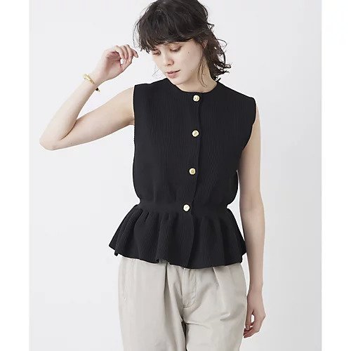 【ウィムガゼット/Whim Gazette】の【THE PAUSE】ペプラムノースリーブプルオーバー 人気、トレンドファッション・服の通販 founy(ファニー) 　ファッション　Fashion　レディースファッション　Fashion for Women　トップス・カットソー　Cut & Sew Tops　キャミソール&ノースリーブ　Camisoles & Sleeveless Tops　カジュアルプルオーバー・ニットトップス　Pullovers & Knit Tops / Casual Pullovers　ヴィンテージ　Vintage Style　クラシカル　Classical, Vintage-Inspired　グラデーション　Gradient, Ombre　ペプラム　Peplum, Flared Hem　ボトム　Bottoms, Lower Wear　ワイド　Wide, Wide Fit　ワーク　Workwear, Utility Style　エレガント 上品　Elegant　2025年　2025　2025春夏・S/S　Spring/Summer 2025 SS25　other-3|ID: prp329100004459365 ipo3291000000031252381