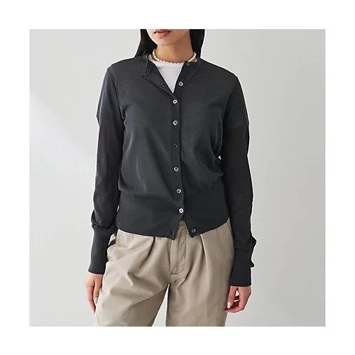 【ウィムガゼット/Whim Gazette】のハイゲージ天竺カーディガン インテリア・キッズ・メンズ・レディースファッション・服の通販 founy(ファニー) 　ファッション　Fashion　レディースファッション　Fashion for Women　トップス・カットソー　Cut & Sew Tops　カーディガン・羽織り　Layered Style Cardigans　アンサンブル　Ensemble Set　春　Spring　カーディガン　Cardigan, Knitwear　シアー　Sheer, See-Through　シンプル　Simple, Minimal　フィット　Fit, Slim Fit　ベーシック　Basic, Essential　S/S・春夏　SS, Spring/Summer, Warm Season　おすすめ　Recommended / Our Picks　夏　Summer　2025年　2025　2025春夏・S/S　Spring/Summer 2025 SS25　チャコールグレー|ID: prp329100004459372 ipo3291000000031213026