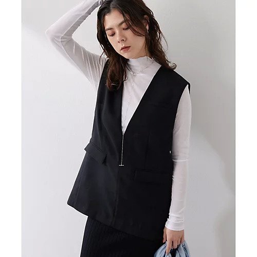 【ウィムガゼット/Whim Gazette】のジュートライクVネックプルオーバージレ 人気、トレンドファッション・服の通販 founy(ファニー) 　ファッション　Fashion　レディースファッション　WOMEN　トップス・カットソー　Tops/Tshirt　ベスト/ジレ　Gilets/Vests　プルオーバー　Pullover　Vネック　V-Neck　カットソー　Cut And Sew　クール　Cool　ジャケット　Jacket　おすすめ　Recommend　エレガント 上品　Elegant　2025年　2025　2025春夏・S/S　Ss,Spring/Summer,2025　other-2|ID: prp329100004459374 ipo3291000000031252394