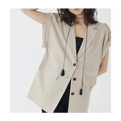 【ウィムガゼット/Whim Gazette】の【THE PAUSE】コットンリネンオーバージレ 人気、トレンドファッション・服の通販 founy(ファニー) 　ファッション　Fashion　レディースファッション　Fashion for Women　アウター　Coat / Outerwear Collection　トップス・カットソー　Cut & Sew Tops　ベスト&ジレ / 重ね着スタイル　Vests & Gilets　ヴィンテージ　Vintage Style　春　Spring　グラデーション　Gradient, Ombre　ストライプ　Stripe, Striped Pattern　スリーブ　Sleeve, Long Sleeve / Short Sleeve　フレンチ　French, French Style　ベスト　Vest, Waistcoat　ボックス　Boxy, Box Shape　ボトム　Bottoms, Lower Wear　リネン　Linen, Linen Fabric　ワーク　Workwear, Utility Style　S/S・春夏　SS, Spring/Summer, Warm Season　夏　Summer　2025年　2025　2025春夏・S/S　Spring/Summer 2025 SS25　other-3|ID: prp329100004459411 ipo3291000000031252479
