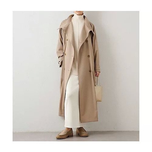 【ウィムガゼット/Whim Gazette】のシャンブレートレンチコート インテリア・キッズ・メンズ・レディースファッション・服の通販 founy(ファニー) 　ファッション　Fashion　レディースファッション　WOMEN　アウター　Coat Outerwear　コート　Coats　トレンチコート　Trench Coats　2023年　2023　2023春夏・S/S　Ss,Spring/Summer,2023　シンプル　Simple　スタイリッシュ　Stylish　スタンド　Stand　プリーツ　Pleats　ベーシック　Basic　エレガント 上品　Elegant　ベージュ|ID: prp329100004459412 ipo3291000000031213166