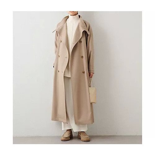 【ウィムガゼット/Whim Gazette】のシャンブレートレンチコート 人気、トレンドファッション・服の通販 founy(ファニー) 　ファッション　Fashion　レディースファッション　WOMEN　アウター　Coat Outerwear　コート　Coats　トレンチコート　Trench Coats　2023年　2023　2023春夏・S/S　Ss,Spring/Summer,2023　シンプル　Simple　スタイリッシュ　Stylish　スタンド　Stand　プリーツ　Pleats　ベーシック　Basic　エレガント 上品　Elegant　other-2|ID: prp329100004459412 ipo3291000000031238100