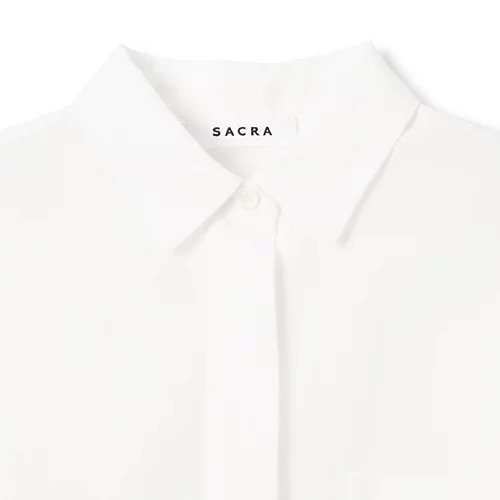 【サクラ/SACRA】のショート丈ブラウス 人気、トレンドファッション・服の通販 founy(ファニー) 　ファッション　Fashion　レディースファッション　Fashion for Women　トップス・カットソー　Cut & Sew Tops　シャツ・ブラウス・オフィスカジュアル　Elegant Blouses & Button-Ups　シアー　Sheer, See-Through　ショート　Short, Short Length　シンプル　Simple, Minimal　スリーブ　Sleeve, Long Sleeve / Short Sleeve　フロント　Front, Front Design　ワイド　Wide, Wide Fit　夏　Summer　other-3|ID: prp329100004459536 ipo3291000000032364663