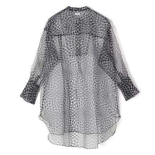 【テルマ/TELMA】のPrinted Sheer Shirt インテリア・キッズ・メンズ・レディースファッション・服の通販 founy(ファニー) 　ファッション　Fashion　レディースファッション　Fashion for Women　トップス・カットソー　Cut & Sew Tops　シャツ・ブラウス・オフィスカジュアル　Elegant Blouses & Button-Ups　2025年　2025　2025春夏・S/S　Spring/Summer 2025 SS25　オーガンジー　Organza Fabric　タンク　Tank Top, Sleeveless Top　プリント　Print, Printed Pattern　モチーフ　Motif, Design Theme　ラウンド　Round, Round Neck　洗える　Machine Washable　OPTCIAL BLACK CHECK|ID: prp329100004459550 ipo3291000000035914840