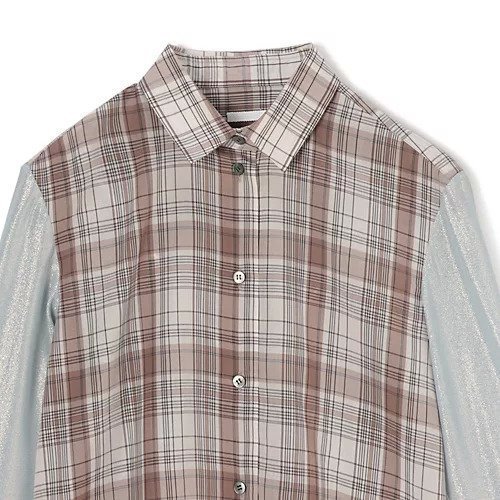 【テルマ/TELMA】のDocking Shirt 人気、トレンドファッション・服の通販 founy(ファニー) 　ファッション　Fashion　レディースファッション　Ladies' Fashion Online　トップス・カットソー　Tops/Tshirt　シャツ/ブラウス　Shirts/Blouses　2025年　2025　2025春夏・S/S　Ss,Spring/Summer,2025　コンビ　Combination　チェック　Check　チュニック　Tunic　ヨーク　Yoke　長袖　Long Sleeve　other-3|ID: prp329100004459553 ipo3291000000032524627