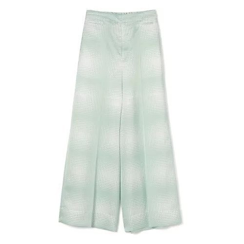 【テルマ/TELMA】のPrinted Wide Pants インテリア・キッズ・メンズ・レディースファッション・服の通販 founy(ファニー) 　ファッション　Fashion　レディースファッション　Ladies' Fashion Online　パンツ　Pants & Trousers　2025年　2025　2025春夏・S/S　2025 Spring/Summer Fashion S/S　プリント　Print　ロング　Long　ワイド　Wide　洗える　Washable　GEOMETRIC LGREEN CHECK|ID: prp329100004459619 ipo3291000000032525237