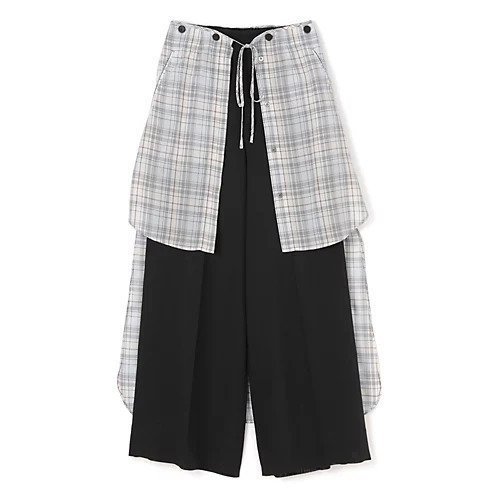 【テルマ/TELMA】のLether-like Wide Pants 人気、トレンドファッション・服の通販 founy(ファニー) 　ファッション　Fashion　レディースファッション　WOMEN　パンツ　Pants　2025年　2025　2025春夏・S/S　Ss,Spring/Summer,2025　チェック　Check　フェイクレザー　Faux Leather　リボン　Ribbon　ロング　Long　ワイド　Wide　 other-1|ID: prp329100004459622 ipo3291000000031213991