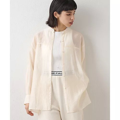【ウィムガゼット/Whim Gazette】の【THE PAUSE】2WAYシアーシャツ インテリア・キッズ・メンズ・レディースファッション・服の通販 founy(ファニー) 　ファッション　Fashion　レディースファッション　Fashion for Women　トップス・カットソー　Cut & Sew Tops　シャツ・ブラウス・オフィスカジュアル　Elegant Blouses & Button-Ups　インナー　Innerwear　ヴィンテージ　Vintage Style　グラデーション　Gradient, Ombre　シアー　Sheer, See-Through　スタンド　Stand Collar, Upright Stand　パープル　Purple, Violet　羽織　Haori, Light Jacket　ラベンダー　Lavender　ロング　Long, Long-Length　ワーク　Workwear, Utility Style　おすすめ　Recommended / Our Picks　夏　Summer　2023春夏・S/S　Spring/Summer 2023 SS23　2023年　2023　エクリュ|ID: prp329100004459657 ipo3291000000031214179