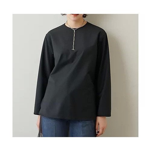 【ウィムガゼット/Whim Gazette】のストレッチクルーネックプルオーバー インテリア・キッズ・メンズ・レディースファッション・服の通販 founy(ファニー) 　ファッション　Fashion　レディースファッション　Fashion for Women　トップス・カットソー　Cut & Sew Tops　カジュアルプルオーバー・ニットトップス　Pullovers & Knit Tops / Casual Pullovers　シンプル　Simple, Minimal　ストレッチ　Stretch, Stretchy Fabric　セットアップ　Set-Up, Coordinated Outfit　トレンド　Trend, Trending Now　ドレープ　Drape, Draping Fabric　ベーシック　Basic, Essential　メランジ　Melange, Mixed Yarn　おすすめ　Recommended / Our Picks　2023春夏・S/S　Spring/Summer 2023 SS23　2023年　2023　エレガント 上品　Elegant　ブラック|ID: prp329100004459703 ipo3291000000031214394