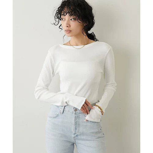 【ウィムガゼット/Whim Gazette】のVバックシャンカットソー2 インテリア・キッズ・メンズ・レディースファッション・服の通販 founy(ファニー) 　ファッション　Fashion　レディースファッション　Fashion for Women　トップス・カットソー　Cut & Sew Tops　カットソー・ベーシックTシャツ　Cut-and-Sewn Tops / Stretch Tees & Basics　インナー　Innerwear　カッティング　Cutting Detail　今季　This Season, Current Season　ジャケット　Jacket, Outerwear　スマート　Smart, Elegant　テレコ　Ribbed, Rib Stitch　人気　Popular, Best Seller　ビスチェ　Bustier, Corset Top　フィット　Fit, Slim Fit　フェミニン　Feminine, Girly　プレミアム　Premium, High-End　ベーシック　Basic, Essential　ボーダー　Border, Stripe　無地　Plain, Solid Color　おすすめ　Recommended / Our Picks　2023春夏・S/S　Spring/Summer 2023 SS23　2023年　2023　エレガント 上品　Elegant　オフホワイト|ID: prp329100004459735 ipo3291000000031214589