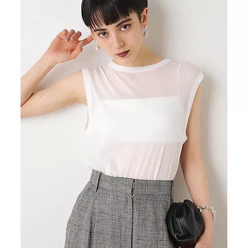 【ウィムガゼット/Whim Gazette】のコットン強撚シアーノースリーブ2 インテリア・キッズ・メンズ・レディースファッション・服の通販 founy(ファニー) 　ファッション　Fashion　レディースファッション　Fashion for Women　トップス・カットソー　Cut & Sew Tops　キャミソール&ノースリーブ　Camisoles & Sleeveless Tops　インナー　Innerwear　カットソー　Cut and Sewn Top　シアー　Sheer, See-Through　ジャケット　Jacket, Outerwear　ノースリーブ　Sleeveless, No-Sleeve　ブライト　Bright, Shiny　ベーシック　Basic, Essential　おすすめ　Recommended / Our Picks　夏　Summer　2023春夏・S/S　Spring/Summer 2023 SS23　2023年　2023　オフホワイト|ID: prp329100004459814 ipo3291000000031214947