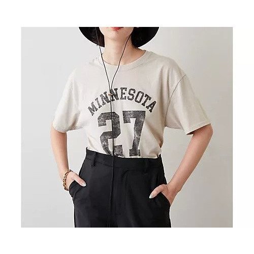 【ウィムガゼット/Whim Gazette】の【THE PAUSE】カレッジロゴTシャツ インテリア・キッズ・メンズ・レディースファッション・服の通販 founy(ファニー) 　ファッション　Fashion　レディースファッション　Fashion for Women　トップス・カットソー　Cut & Sew Tops　シャツ・ブラウス・オフィスカジュアル　Elegant Blouses & Button-Ups　ロングTシャツ・Tシャツ　Longline T-Shirts & Tees　イエロー　Yellow　ヴィンテージ　Vintage Style　カットソー　Cut and Sewn Top　グラデーション　Gradient, Ombre　プリント　Print, Printed Pattern　メッシュ　Mesh, Net Fabric　ユーズド　Used, Vintage-Look　ワーク　Workwear, Utility Style　おすすめ　Recommended / Our Picks　2023春夏・S/S　Spring/Summer 2023 SS23　2023年　2023　ライトベージュ|ID: prp329100004459834 ipo3291000000031215064