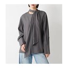 【ウィムガゼット/Whim Gazette】のフィブリルサテン2WAYボウタイブラウス 人気、トレンドファッション・服の通販 founy(ファニー) ファッション Fashion レディースファッション Fashion for Women トップス・カットソー Cut & Sew Tops シャツ・ブラウス・オフィスカジュアル Elegant Blouses & Button-Ups エレガント 上品 Elegant キュプラ Cupro, Eco Fabric サテン Satin, Glossy Fabric スタイリッシュ Stylish, Fashionable ドレープ Drape, Draping Fabric リボン Ribbon, Bow 2023春夏・S/S Spring/Summer 2023 SS23 2023年 2023 thumbnail チャコールグレー|ID: prp329100004459872 ipo3291000000031215282