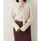 【ウィムガゼット/Whim Gazette】のフィブリルサテン2WAYボウタイブラウス 人気、トレンドファッション・服の通販 founy(ファニー) ファッション Fashion レディースファッション Fashion for Women トップス・カットソー Cut & Sew Tops シャツ・ブラウス・オフィスカジュアル Elegant Blouses & Button-Ups エレガント 上品 Elegant キュプラ Cupro, Eco Fabric サテン Satin, Glossy Fabric スタイリッシュ Stylish, Fashionable ドレープ Drape, Draping Fabric リボン Ribbon, Bow 2023春夏・S/S Spring/Summer 2023 SS23 2023年 2023 thumbnail ライトベージュ|ID: prp329100004459872 ipo3291000000031215283