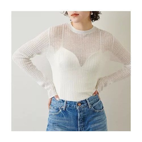 【ウィムガゼット/Whim Gazette】のシアーワイドリブプルオーバー インテリア・キッズ・メンズ・レディースファッション・服の通販 founy(ファニー) 　ファッション　Fashion　レディースファッション　WOMEN　トップス・カットソー　Tops/Tshirt　プルオーバー　Pullover　インナー　Inner　春　Spring　コンパクト　Compact　今季　This Season　シアー　Sheer　シンプル　Simple　フィット　Fit　別注　Special Order　ワイド　Wide　S/S・春夏　Ss・Spring/Summer　夏　Summer　2023春夏・S/S　Ss,Spring/Summer,2023　2023年　2023　エレガント 上品　Elegant　オフホワイト|ID: prp329100004459900 ipo3291000000031215488