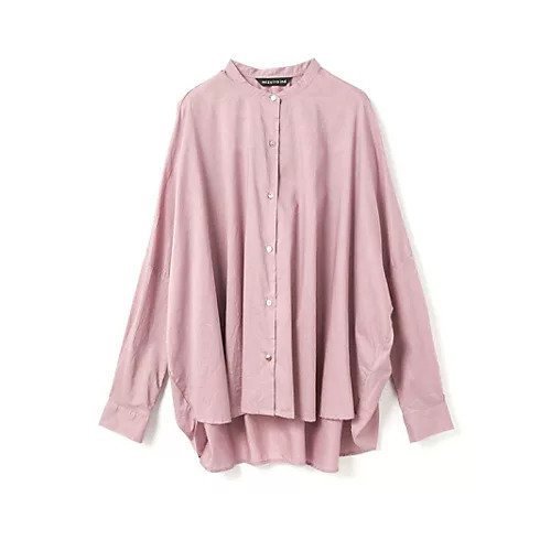 【ミズイロ インド/mizuiro ind】のバックギャザーワイドシャツ インテリア・キッズ・メンズ・レディースファッション・服の通販 founy(ファニー) 　ファッション　Fashion　レディースファッション　WOMEN　トップス・カットソー　Tops/Tshirt　シャツ/ブラウス　Shirts/Blouses　バッグ　Bag　ギャザー　Gather　シンプル　Simple　スタンド　Stand　フロント　Front　人気　Popularity　秋　Autumn/Fall　羽織　Haori　ピンク2|ID: prp329100004460021 ipo3291000000031779312