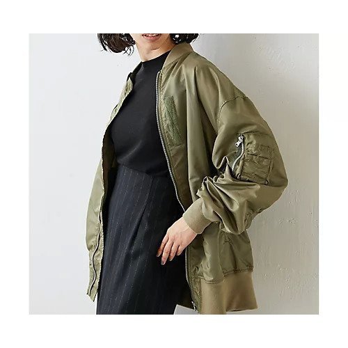 【ウィムガゼット/Whim Gazette】のMA-1ブルゾン インテリア・キッズ・メンズ・レディースファッション・服の通販 founy(ファニー) 　ファッション　Fashion　レディースファッション　WOMEN　アウター　Coat Outerwear　ブルゾン　Blouson/Jackets　MA-1　MA-1　インナー　Inner　春　Spring　秋　Autumn/Fall　ショルダー　Shoulder　ジャケット　Jacket　デニム　Denim　ドロップ　Drop　バランス　Balance　フェミニン　Feminine　フォルム　Form　ブルゾン　Blouson　ボトム　Bottom　ミックス　Mix　ミリタリー　Military　リラックス　Relax　ロング　Long　おすすめ　Recommend　2023年　2023　2023-2024秋冬・A/W　Aw/Autumn/Winter//Fw/Fall-Winter/2023-2024　カーキ|ID: prp329100004460069 ipo3291000000031216651