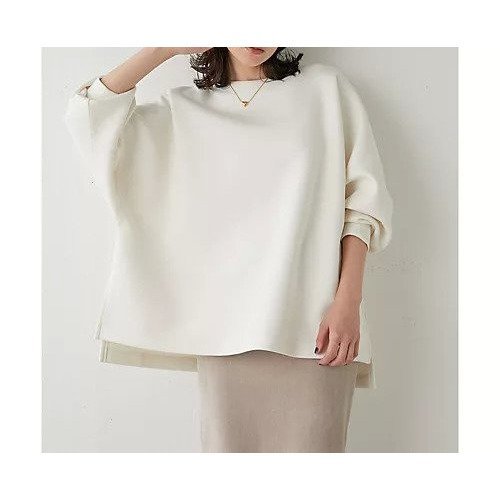 【ウィムガゼット/Whim Gazette】のダンボールプルオーバー インテリア・キッズ・メンズ・レディースファッション・服の通販 founy(ファニー) 　ファッション　Fashion　レディースファッション　Fashion for Women　トップス・カットソー　Cut & Sew Tops　カジュアルプルオーバー・ニットトップス　Pullovers & Knit Tops / Casual Pullovers　クール　Cool, Chic　スリット　Slit, Slit Detail　スリーブ　Sleeve, Long Sleeve / Short Sleeve　タイトスカート　Pencil Skirt, Tight Skirt　定番　Standard, Basic Item　バランス　Balance, Style Balance　フロント　Front, Front Design　ボトム　Bottoms, Lower Wear　A/W・秋冬　Autumn/Winter　エレガント 上品　Elegant　オフホワイト|ID: prp329100004460084 ipo3291000000031216754