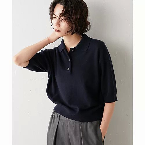 【ウィムガゼット/Whim Gazette】の【GEMINI】カシミヤポロニット インテリア・キッズ・メンズ・レディースファッション・服の通販 founy(ファニー)  ファッション Fashion レディースファッション Fashion for Women トップス・カットソー Cut & Sew Tops ニット Knit Tops & Sweaters カットソー Cut and Sewn Top ショート Short, Short Length スーツ Suit, Formalwear バランス Balance, Style Balance フロント Front, Front Design 無地 Plain, Solid Color おすすめ Recommended / Our Picks 2023年 2023 2023-2024秋冬・A/W Autumn/Winter 2023–24 AW23–24 エレガント 上品 Elegant ネイビー|ID: prp329100004460118 ipo3291000000031216963