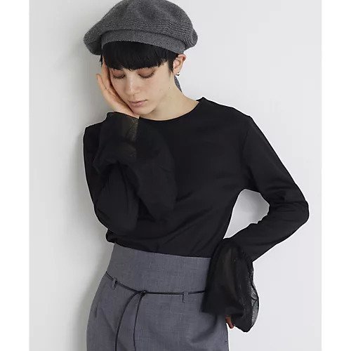 【ウィムガゼット/Whim Gazette】の【THE PAUSE】バルーンスリーブプルオーバー 人気、トレンドファッション・服の通販 founy(ファニー) 　ファッション　Fashion　レディースファッション　Fashion for Women　トップス・カットソー　Cut & Sew Tops　カジュアルプルオーバー・ニットトップス　Pullovers & Knit Tops / Casual Pullovers　ヴィンテージ　Vintage Style　カットソー　Cut and Sewn Top　グラデーション　Gradient, Ombre　シンプル　Simple, Minimal　ジャケット　Jacket, Outerwear　チュール　Tulip, Tulip Motif　ワーク　Workwear, Utility Style　おすすめ　Recommended / Our Picks　2023年　2023　2023-2024秋冬・A/W　Autumn/Winter 2023–24 AW23–24　エレガント 上品　Elegant　 other-1|ID: prp329100004460123 ipo3291000000031217004