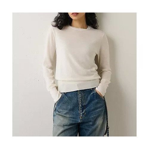 【ウィムガゼット/Whim Gazette】の14Gテンジク クルーネックプルオーバー インテリア・キッズ・メンズ・レディースファッション・服の通販 founy(ファニー) 　ファッション　Fashion　レディースファッション　Fashion for Women　トップス・カットソー　Cut & Sew Tops　カジュアルプルオーバー・ニットトップス　Pullovers & Knit Tops / Casual Pullovers　アンサンブル　Ensemble Set　秋　Autumn　カーディガン　Cardigan, Knitwear　コンパクト　Compact, Small Size　シンプル　Simple, Minimal　ジャケット　Jacket, Outerwear　スタンダード　Standard, Basic　ストール　Stole, Wrap　ベーシック　Basic, Essential　ボトム　Bottoms, Lower Wear　冬　Winter / This Winter　おすすめ　Recommended / Our Picks　2023年　2023　2023-2024秋冬・A/W　Autumn/Winter 2023–24 AW23–24　エレガント 上品　Elegant　オフホワイト|ID: prp329100004460156 ipo3291000000031217175