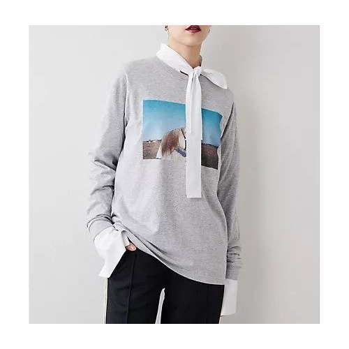 【ウィムガゼット/Whim Gazette】のフォトロングスリーブTシャツ インテリア・キッズ・メンズ・レディースファッション・服の通販 founy(ファニー) ファッション Fashion レディースファッション Fashion for Women トップス・カットソー Cut & Sew Tops シャツ・ブラウス・オフィスカジュアル Elegant Blouses & Button-Ups ロングTシャツ・Tシャツ Longline T-Shirts & Tees インナー Innerwear カットソー Cut and Sewn Top カーディガン Cardigan, Knitwear ジャケット Jacket, Outerwear フォルム Silhouette, Form フロント Front, Front Design プリント Print, Printed Pattern ベーシック Basic, Essential ボトム Bottoms, Lower Wear ロング Long, Long-Length 冬 Winter / This Winter おすすめ Recommended / Our Picks 2025年 2025 2025春夏・S/S Spring/Summer 2025 SS25 グレー|ID: prp329100004460223 ipo3291000000031217627