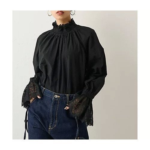 【ウィムガゼット/Whim Gazette】のレースコンビブラウス 人気、トレンドファッション・服の通販 founy(ファニー) 　ファッション　Fashion　レディースファッション　Fashion for Women　トップス・カットソー　Cut & Sew Tops　シャツ・ブラウス・オフィスカジュアル　Elegant Blouses & Button-Ups　インナー　Innerwear　エレガント 上品　Elegant　ヴィンテージ　Vintage Style　ジャケット　Jacket, Outerwear　スタンド　Stand Collar, Upright Stand　チュール　Tulip, Tulip Motif　ドッキング　Docking, Mixed Material　レース　Lace, Lace Fabric　おすすめ　Recommended / Our Picks　日本製　Made In Japan　2023年　2023　2023-2024秋冬・A/W　Autumn/Winter 2023–24 AW23–24　other-2|ID: prp329100004460228 ipo3291000000031239135