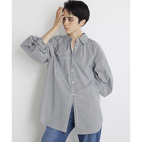 【ウィムガゼット/Whim Gazette】の【THE PAUSE】2WAYスリーブロングシャツ インテリア・キッズ・メンズ・レディースファッション・服の通販 founy(ファニー) 　ファッション　Fashion　レディースファッション　Fashion for Women　トップス・カットソー　Cut & Sew Tops　シャツ・ブラウス・オフィスカジュアル　Elegant Blouses & Button-Ups　ヴィンテージ　Vintage Style　グラデーション　Gradient, Ombre　シンプル　Simple, Minimal　スウェット / スエット　Sweatshirt, Sweatwear　スタイリッシュ　Stylish, Fashionable　ストライプ　Stripe, Striped Pattern　スリーブ　Sleeve, Long Sleeve / Short Sleeve　ポケット　Pocket, Pocket Detail　レギュラー　Regular, Standard Fit　ロング　Long, Long-Length　ワイド　Wide, Wide Fit　ワーク　Workwear, Utility Style　おすすめ　Recommended / Our Picks　2023年　2023　2023-2024秋冬・A/W　Autumn/Winter 2023–24 AW23–24　ブラック|ID: prp329100004460230 ipo3291000000031217667