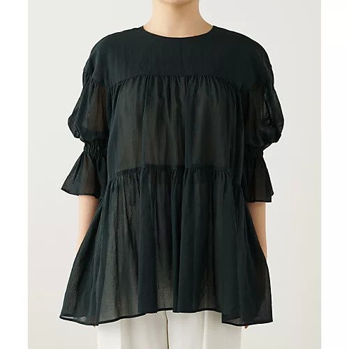 【ウィムガゼット/Whim Gazette】のコットンシフォンギャザーブラウス 人気、トレンドファッション・服の通販 founy(ファニー) 　ファッション　Fashion　レディースファッション　Fashion for Women　トップス・カットソー　Cut & Sew Tops　シャツ・ブラウス・オフィスカジュアル　Elegant Blouses & Button-Ups　2023年　2023　2023春夏・S/S　Spring/Summer 2023 SS23　ギャザー　Gathered, Ruffled　シフォン　Chiffon, Lightweight Fabric　シンプル　Simple, Minimal　ティアード　Tiered, Tiered Style　エレガント 上品　Elegant　夏　Summer　other-2|ID: prp329100004460306 ipo3291000000031239237