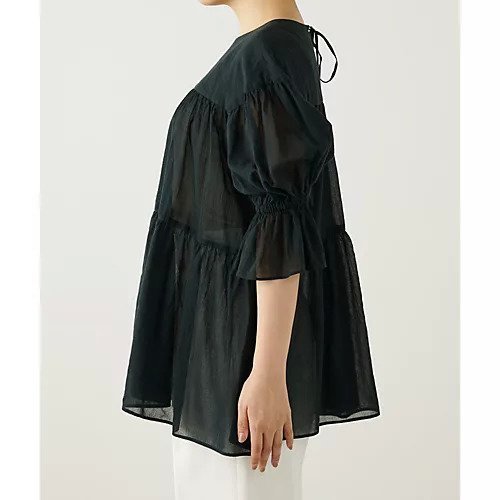 【ウィムガゼット/Whim Gazette】のコットンシフォンギャザーブラウス 人気、トレンドファッション・服の通販 founy(ファニー) 　ファッション　Fashion　レディースファッション　Fashion for Women　トップス・カットソー　Cut & Sew Tops　シャツ・ブラウス・オフィスカジュアル　Elegant Blouses & Button-Ups　2023年　2023　2023春夏・S/S　Spring/Summer 2023 SS23　ギャザー　Gathered, Ruffled　シフォン　Chiffon, Lightweight Fabric　シンプル　Simple, Minimal　ティアード　Tiered, Tiered Style　エレガント 上品　Elegant　夏　Summer　other-3|ID: prp329100004460306 ipo3291000000031239238