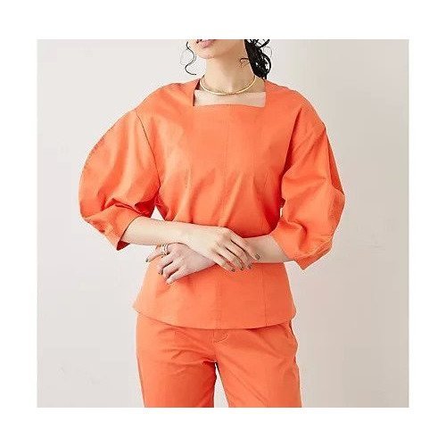 【ウィムガゼット/Whim Gazette】のスクエアネック袖バルーンブラウス 人気、トレンドファッション・服の通販 founy(ファニー) 　ファッション　Fashion　レディースファッション　Fashion for Women　トップス・カットソー　Cut & Sew Tops　シャツ・ブラウス・オフィスカジュアル　Elegant Blouses & Button-Ups　オレンジ　Orange　サテン　Satin, Glossy Fabric　シルク　Silk, 100% Silk　スクエア　Square, Square Shape　ストレッチ　Stretch, Stretchy Fabric　スリーブ　Sleeve, Long Sleeve / Short Sleeve　セットアップ　Set-Up, Coordinated Outfit　デコルテ　Décolleté, Neckline　バルーン　Balloon, Balloon Silhouette　2022年　2022　2022 春夏 S/S　Spring/Summer 2022 SS22　おすすめ　Recommended / Our Picks　 other-1|ID: prp329100004460313 ipo3291000000031218190