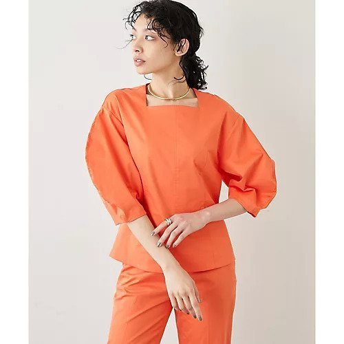 【ウィムガゼット/Whim Gazette】のスクエアネック袖バルーンブラウス 人気、トレンドファッション・服の通販 founy(ファニー) 　ファッション　Fashion　レディースファッション　Fashion for Women　トップス・カットソー　Cut & Sew Tops　シャツ・ブラウス・オフィスカジュアル　Elegant Blouses & Button-Ups　オレンジ　Orange　サテン　Satin, Glossy Fabric　シルク　Silk, 100% Silk　スクエア　Square, Square Shape　ストレッチ　Stretch, Stretchy Fabric　スリーブ　Sleeve, Long Sleeve / Short Sleeve　セットアップ　Set-Up, Coordinated Outfit　デコルテ　Décolleté, Neckline　バルーン　Balloon, Balloon Silhouette　2022年　2022　2022 春夏 S/S　Spring/Summer 2022 SS22　おすすめ　Recommended / Our Picks　other-3|ID: prp329100004460313 ipo3291000000031239248