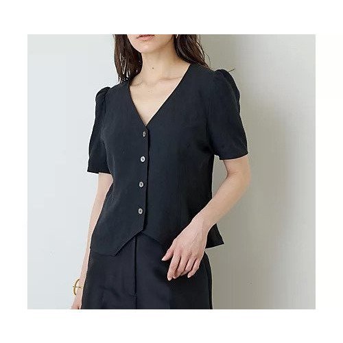 【ウィムガゼット/Whim Gazette】のリネンパフブラウス 人気、トレンドファッション・服の通販 founy(ファニー) 　ファッション　Fashion　レディースファッション　Fashion for Women　トップス・カットソー　Cut & Sew Tops　シャツ・ブラウス・オフィスカジュアル　Elegant Blouses & Button-Ups　クラシカル　Classical, Vintage-Inspired　今季　This Season, Current Season　シェイプ　Shape, Slim Fit　ショート　Short, Short Length　スリーブ　Sleeve, Long Sleeve / Short Sleeve　デコルテ　Décolleté, Neckline　バランス　Balance, Style Balance　フランス　France, French　リネン　Linen, Linen Fabric　2022年　2022　2022 春夏 S/S　Spring/Summer 2022 SS22　エレガント 上品　Elegant　other-2|ID: prp329100004460314 ipo3291000000031239249