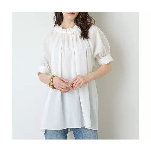 【ウィムガゼット/Whim Gazette】のギャザーネックブラウス 人気、トレンドファッション・服の通販 founy(ファニー) 　ファッション　Fashion　レディースファッション　Fashion for Women　トップス・カットソー　Cut & Sew Tops　シャツ・ブラウス・オフィスカジュアル　Elegant Blouses & Button-Ups　ウォッシャブル　Machine Washable　カフス　Cuff Design　ギャザー　Gathered, Ruffled　スリット　Slit, Slit Detail　スリーブ　Sleeve, Long Sleeve / Short Sleeve　バランス　Balance, Style Balance　フェミニン　Feminine, Girly　フリル　Frill, Ruffle　リボン　Ribbon, Bow　2022年　2022　2022 春夏 S/S　Spring/Summer 2022 SS22　エレガント 上品　Elegant　other-2|ID: prp329100004460320 ipo3291000000031239259