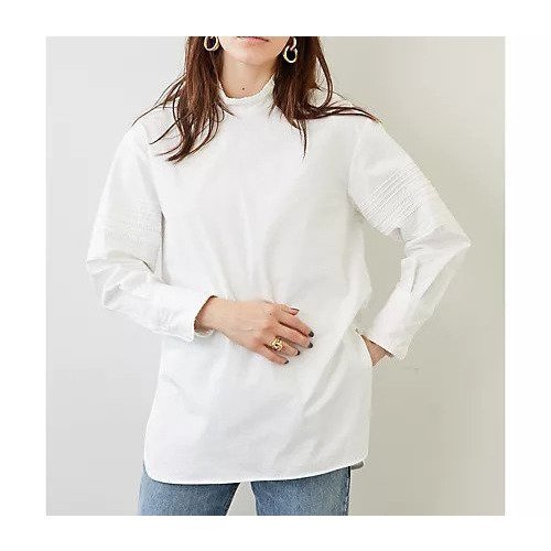 【ウィムガゼット/Whim Gazette】の【Col Pierrot】レースピンタックブラウス インテリア・キッズ・メンズ・レディースファッション・服の通販 founy(ファニー) ファッション Fashion レディースファッション Fashion for Women トップス・カットソー Cut & Sew Tops シャツ・ブラウス・オフィスカジュアル Elegant Blouses & Button-Ups スタンド Stand Collar, Upright Stand スリット Slit, Slit Detail バランス Balance, Style Balance フィット Fit, Slim Fit フランス France, French フリル Frill, Ruffle おすすめ Recommended / Our Picks ホワイト|ID: prp329100004460327 ipo3291000000031218292