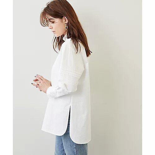 【ウィムガゼット/Whim Gazette】の【Col Pierrot】レースピンタックブラウス 人気、トレンドファッション・服の通販 founy(ファニー) ファッション Fashion レディースファッション Fashion for Women トップス・カットソー Cut & Sew Tops シャツ・ブラウス・オフィスカジュアル Elegant Blouses & Button-Ups スタンド Stand Collar, Upright Stand スリット Slit, Slit Detail バランス Balance, Style Balance フィット Fit, Slim Fit フランス France, French フリル Frill, Ruffle おすすめ Recommended / Our Picks other-2|ID: prp329100004460327 ipo3291000000031239271