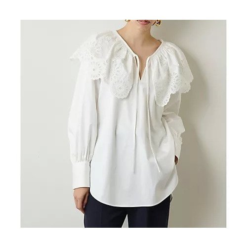 【ウィムガゼット/Whim Gazette】の【Col Pierrot】オリジナルレースブラウス 人気、トレンドファッション・服の通販 founy(ファニー) ファッション Fashion レディースファッション Fashion for Women トップス・カットソー Cut & Sew Tops シャツ・ブラウス・オフィスカジュアル Elegant Blouses & Button-Ups カーディガン Cardigan, Knitwear サテン Satin, Glossy Fabric サロペット Overalls, Salopette デニム Denim, Jeans Material フィット Fit, Slim Fit フランス France, French ボトム Bottoms, Lower Wear レース Lace, Lace Fabric 2022年 2022 2022 春夏 S/S Spring/Summer 2022 SS22 おすすめ Recommended / Our Picks エレガント 上品 Elegant other-2|ID: prp329100004460332 ipo3291000000031239279