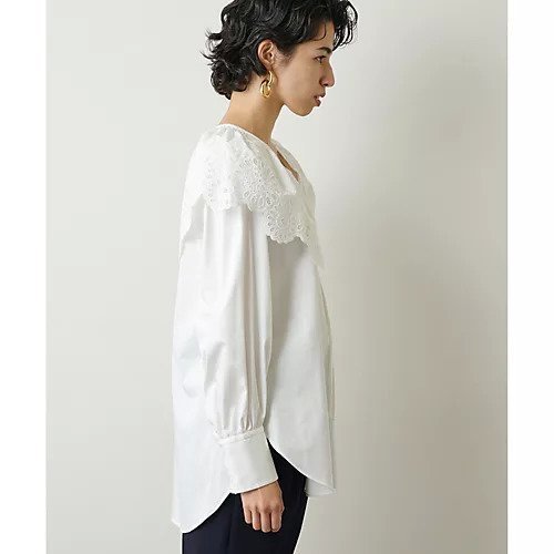 【ウィムガゼット/Whim Gazette】の【Col Pierrot】オリジナルレースブラウス 人気、トレンドファッション・服の通販 founy(ファニー) ファッション Fashion レディースファッション Fashion for Women トップス・カットソー Cut & Sew Tops シャツ・ブラウス・オフィスカジュアル Elegant Blouses & Button-Ups カーディガン Cardigan, Knitwear サテン Satin, Glossy Fabric サロペット Overalls, Salopette デニム Denim, Jeans Material フィット Fit, Slim Fit フランス France, French ボトム Bottoms, Lower Wear レース Lace, Lace Fabric 2022年 2022 2022 春夏 S/S Spring/Summer 2022 SS22 おすすめ Recommended / Our Picks エレガント 上品 Elegant other-3|ID: prp329100004460332 ipo3291000000031239280
