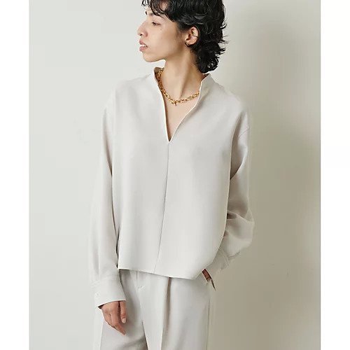 【ウィムガゼット/Whim Gazette】のスタンドスキッパーブラウス 人気、トレンドファッション・服の通販 founy(ファニー) 　ファッション　Fashion　レディースファッション　Fashion for Women　トップス・カットソー　Cut & Sew Tops　シャツ・ブラウス・オフィスカジュアル　Elegant Blouses & Button-Ups　2022年　2022　2022 春夏 S/S　Spring/Summer 2022 SS22　おすすめ　Recommended / Our Picks　スキッパー　Skipper, Open Collar　スタンド　Stand Collar, Upright Stand　セットアップ　Set-Up, Coordinated Outfit　デコルテ　Décolleté, Neckline　ドレープ　Drape, Draping Fabric　バランス　Balance, Style Balance　ボトム　Bottoms, Lower Wear　エレガント 上品　Elegant　other-2|ID: prp329100004460335 ipo3291000000031239285