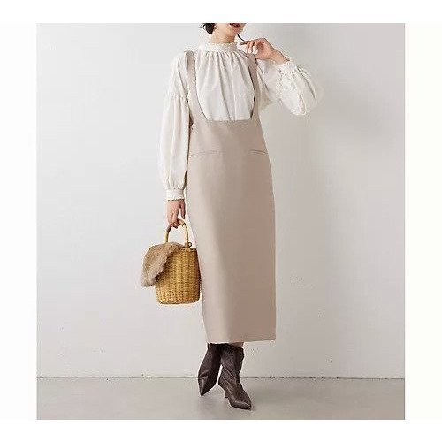 【ウィムガゼット/Whim Gazette】のサスペジャンパースカート インテリア・キッズ・メンズ・レディースファッション・服の通販 founy(ファニー) 　ファッション　Fashion　レディースファッション　WOMEN　スカート　Skirt　インナー　Inner　ストレート　Straight　スリット　Slit　2023年　2023　2023-2024秋冬・A/W　Aw/Autumn/Winter//Fw/Fall-Winter/2023-2024　エレガント 上品　Elegant　ベージュ|ID: prp329100004460385 ipo3291000000031218723