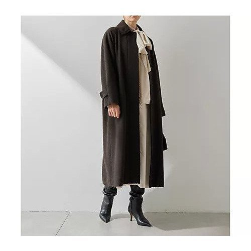 【ウィムガゼット/Whim Gazette】のヘリンボーン ステンカラーコート インテリア・キッズ・メンズ・レディースファッション・服の通販 founy(ファニー) 　ファッション　Fashion　レディースファッション　Fashion for Women　アウター　Coat / Outerwear Collection　コート・ロングコート・ピーコート　Long Coats, Peacoats & More　クラシカル　Classical, Vintage-Inspired　スタイリッシュ　Stylish, Fashionable　マニッシュ　Mannish, Boyish　ロング　Long, Long-Length　おすすめ　Recommended / Our Picks　2023年　2023　2023-2024秋冬・A/W　Autumn/Winter 2023–24 AW23–24　ブラウン|ID: prp329100004460390 ipo3291000000031218762