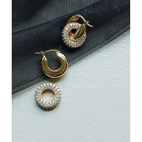 【ウィムガゼット/Whim Gazette】の【THE PAUSE】クリスタルサークルピアス インテリア・キッズ・メンズ・レディースファッション・服の通販 founy(ファニー) ファッション Fashion レディースファッション Fashion for Women 2023年 2023 2023-2024秋冬・A/W Autumn/Winter 2023–24 AW23–24 グラデーション Gradient, Ombre シンプル Simple, Minimal メタル Metal, Metal Parts ワーク Workwear, Utility Style ヴィンテージ Vintage Style エレガント 上品 Elegant ゴールド|ID: prp329100004460406 ipo3291000000031218865