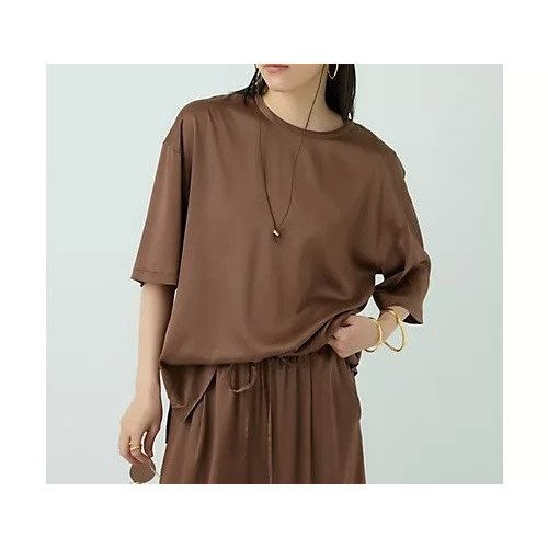 【カオス/Chaos】のモーラTシャツ インテリア・キッズ・メンズ・レディースファッション・服の通販 founy(ファニー) 　ファッション　Fashion　レディースファッション　Fashion for Women　トップス・カットソー　Cut & Sew Tops　シャツ・ブラウス・オフィスカジュアル　Elegant Blouses & Button-Ups　ロングTシャツ・Tシャツ　Longline T-Shirts & Tees　シルク　Silk, 100% Silk　シンプル　Simple, Minimal　ストレッチ　Stretch, Stretchy Fabric　定番　Standard, Basic Item　ブラウン|ID: prp329100004460528 ipo3291000000035914574